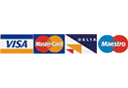 We accept Visa Debit, Visa Credit, Delta and Mastercard